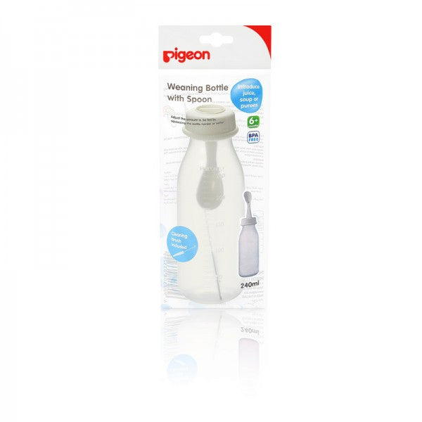 PIGEON WEANING BOTTLE WITH SPOON 240ML D329 Bebek