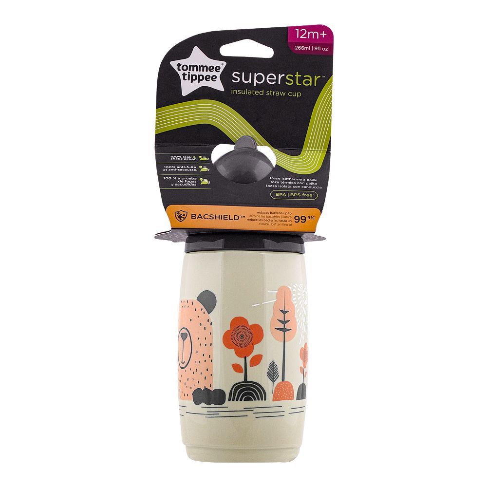 Tommee Tippee Superstar Insulated Straw Cup Grey 266ml