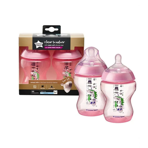 TT 422581 TINTED BOTTLE 260ML/9OZ - PINK 2PK