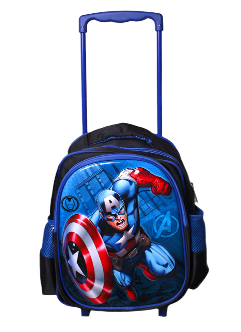 KIDS SCHOOL BAG CAPTAIN AMERICA TROLLEY 13"/16"/18"