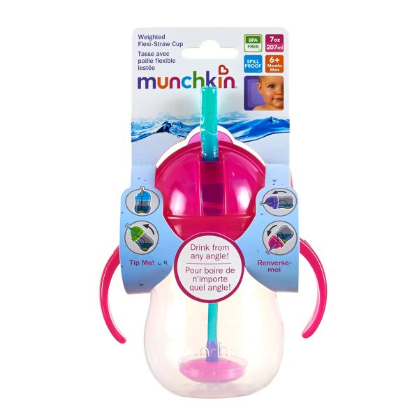 Munchkin 7oz Any Angle Weighted Straw cup 6M + - 32246