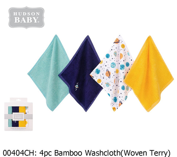 WASH CLOTH BAMBOO WOVEN TERRY 4 PCS - 29918