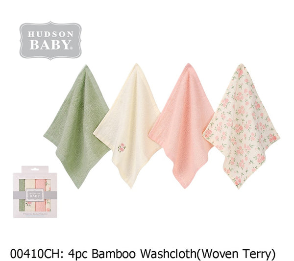WASH CLOTH BAMBOO WOVEN TERRY 4 PCS - 29918