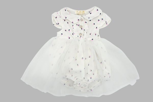 BABY FANCY FROCK WITH BODY SUIT - 31030