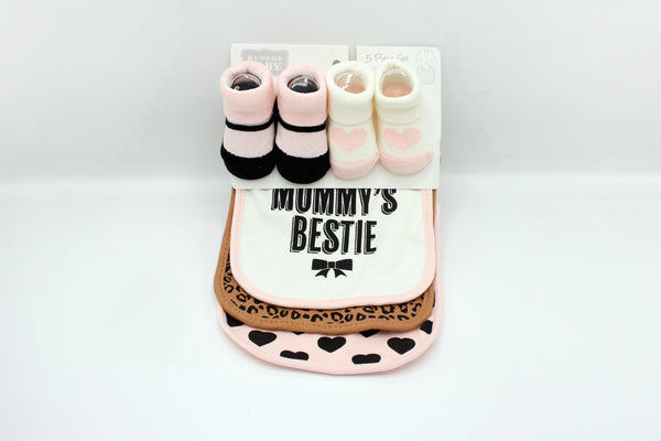 BABY BIBS AND SOCKS 5 PCS SET - 31099