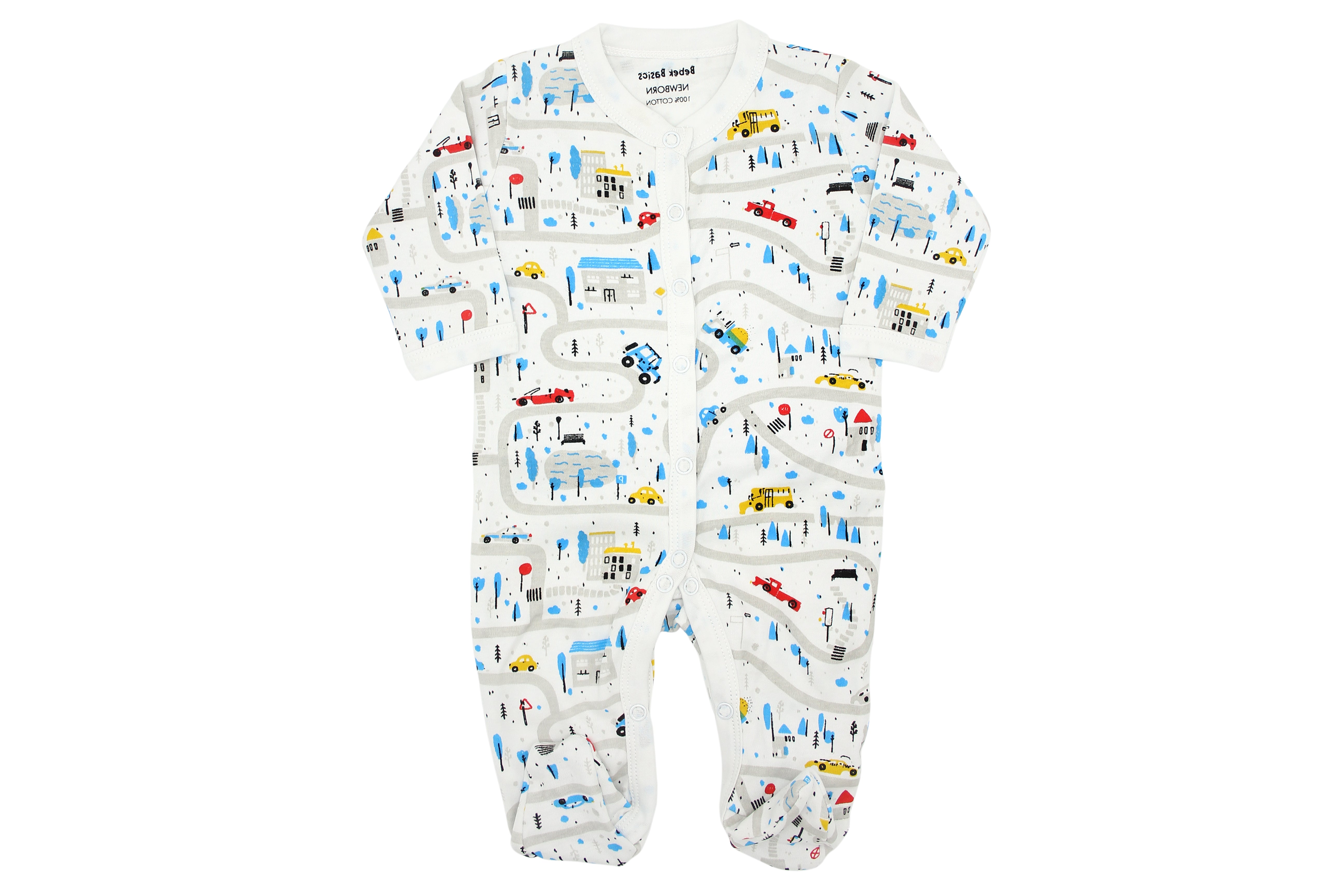 FULL SLEEVES CAR THEMED FOOTED ROMPERS PACK OF 3 - 31619