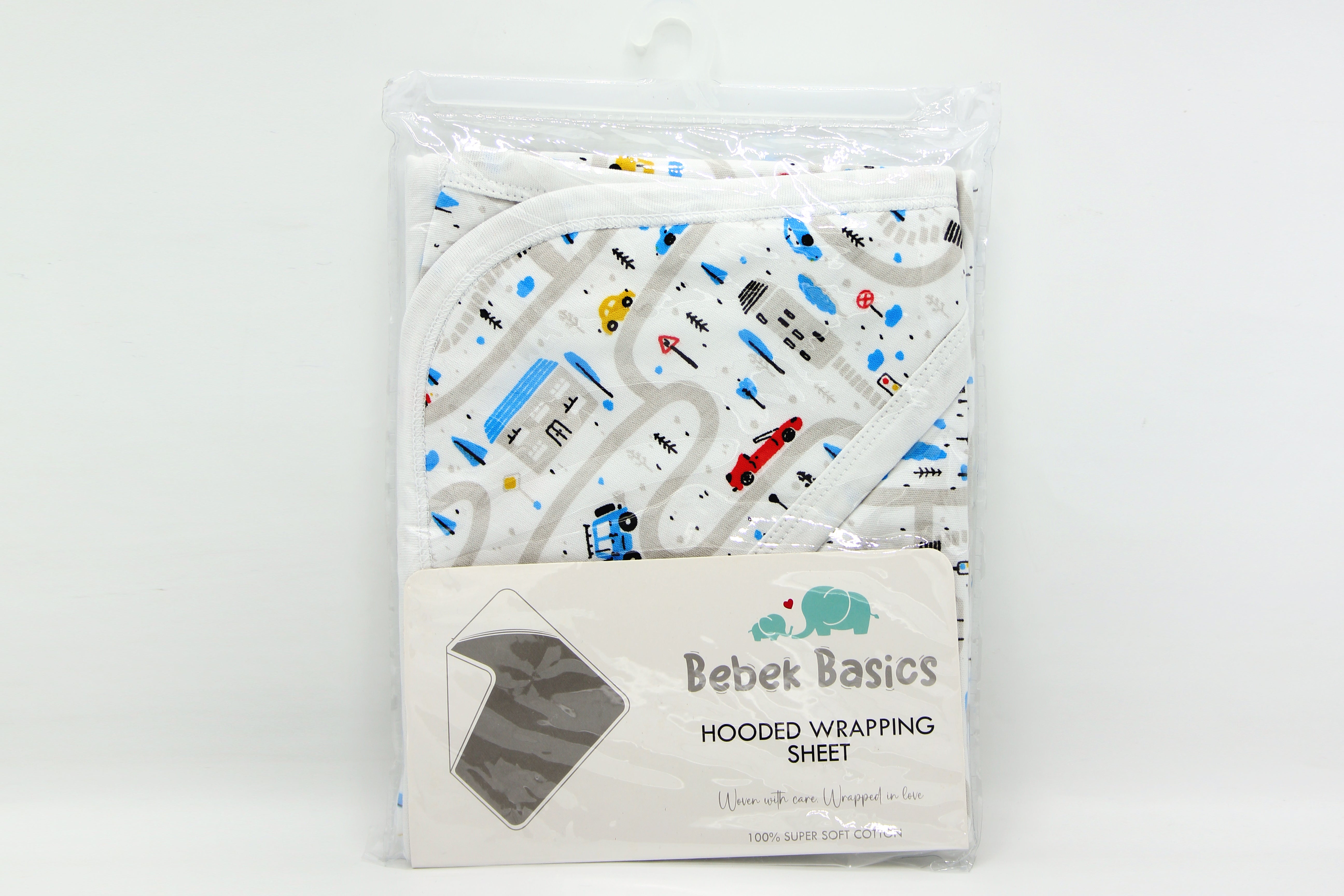 BABY CAR THEMED HOODED WRAPPING SHEET - 31745