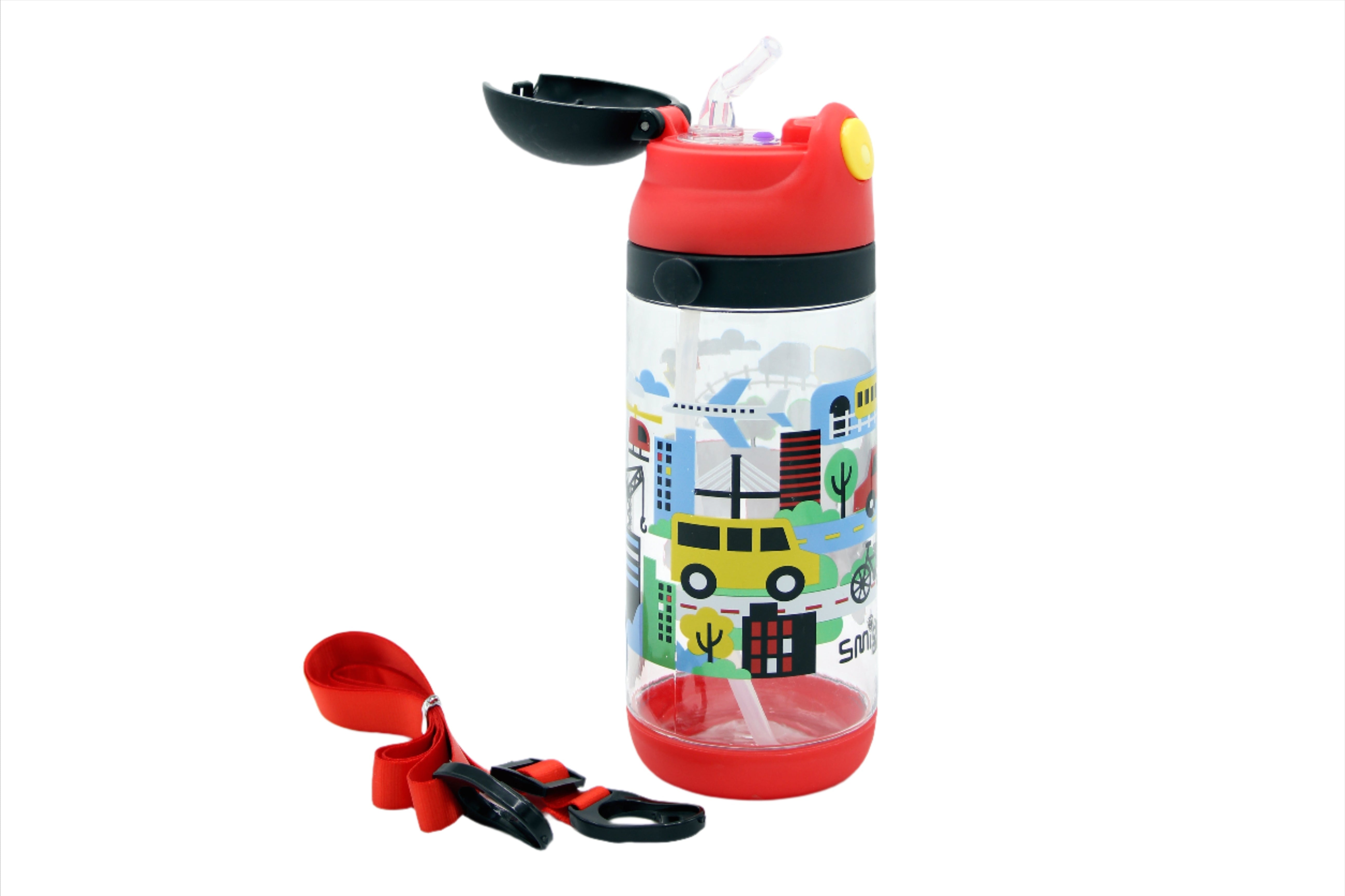 PLASTIC DRINKING BOTTLE W STRAW - 31866/31869