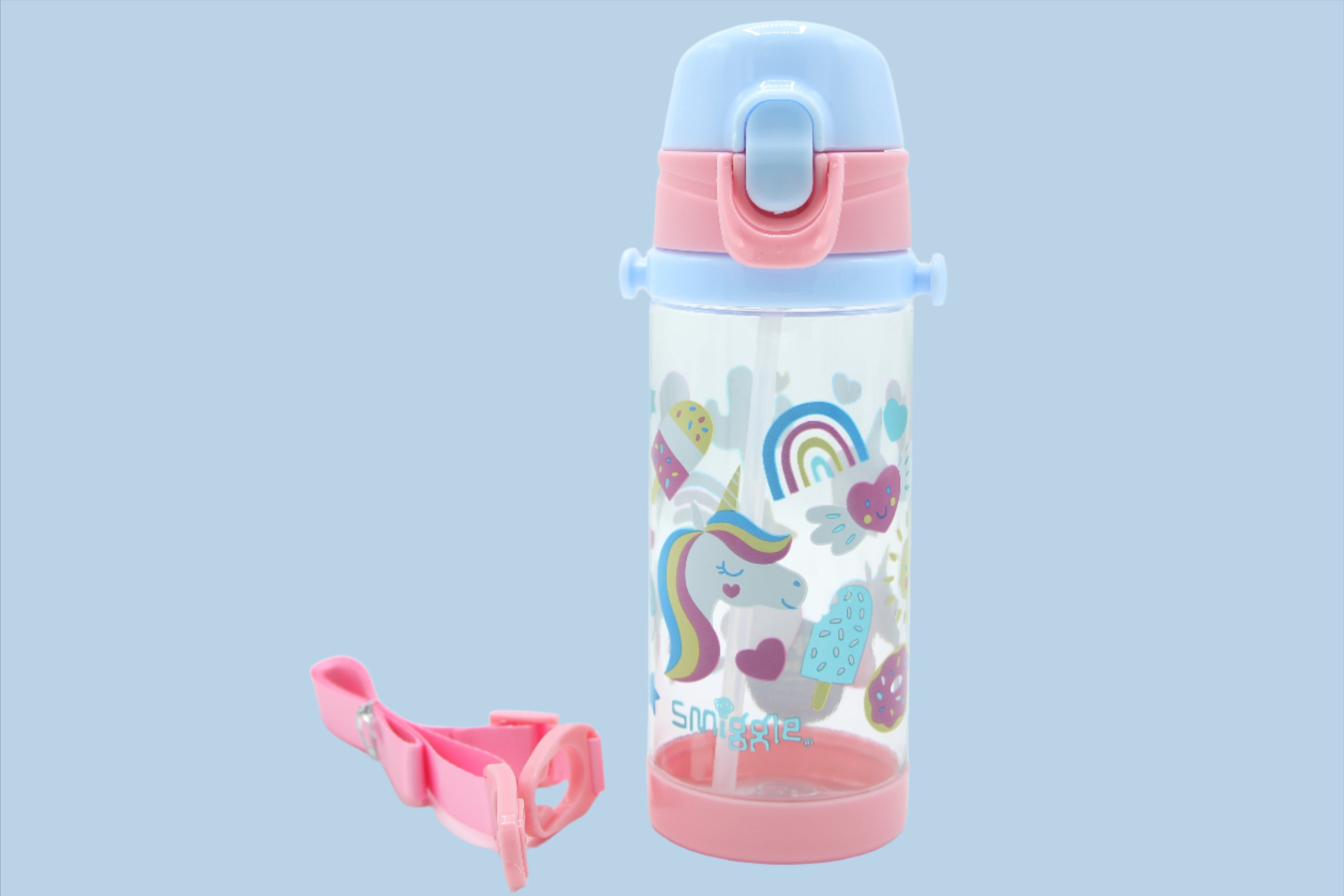 PLASTIC DRINKING BOTTLE W STRAW - 31868/31869