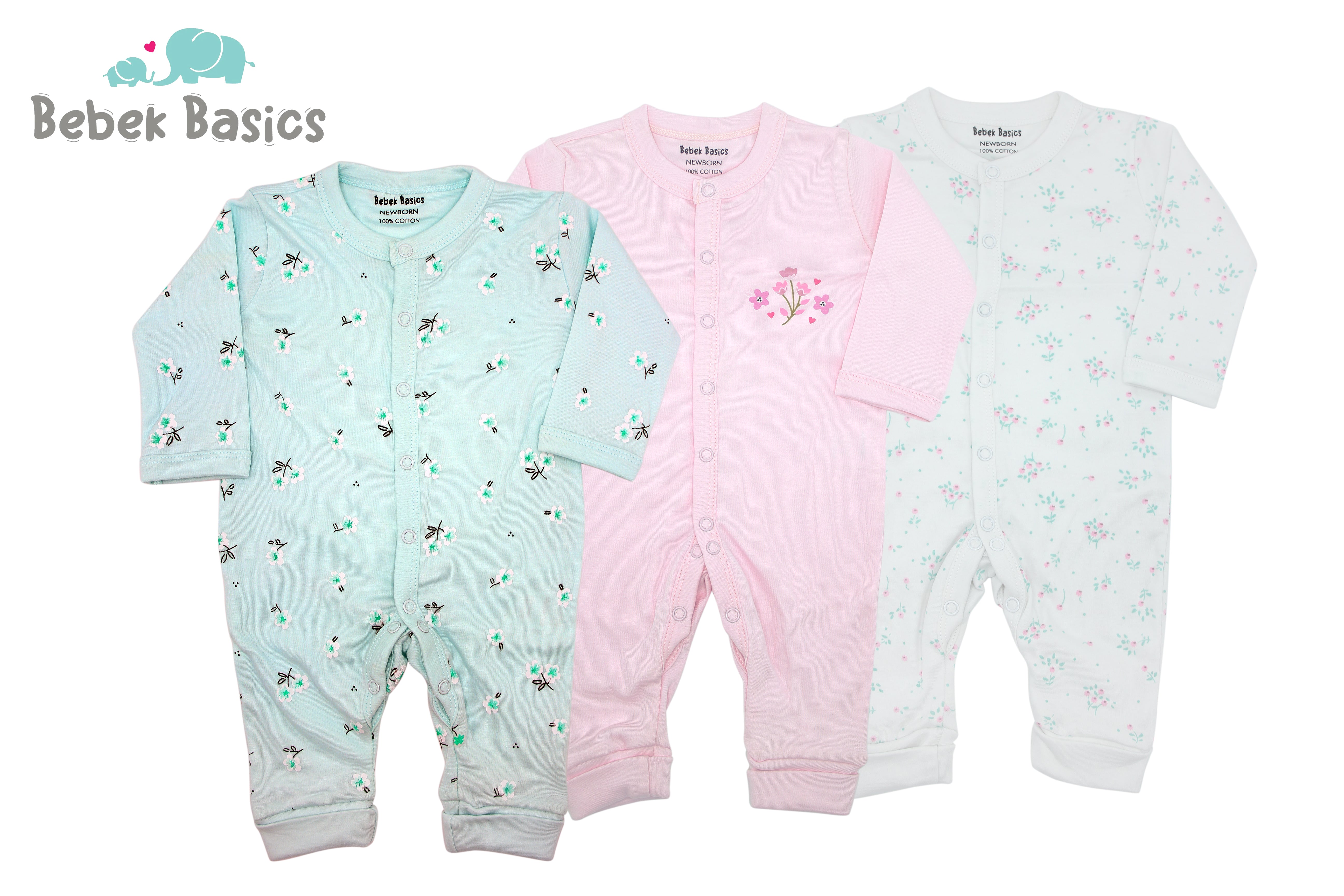 BABY FLORAL OPEN FEET ROMPERS - 32002