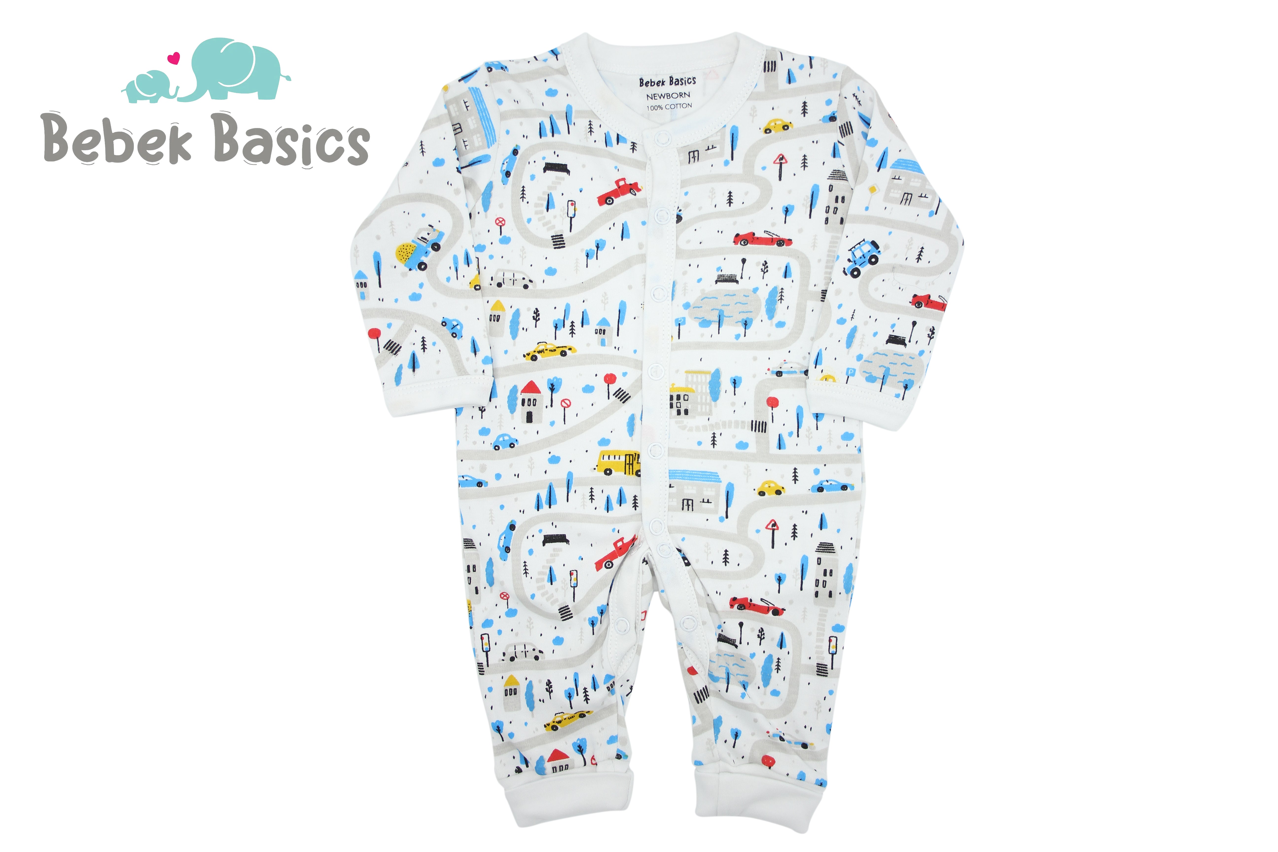 BABY CAR THEMED OPEN FEET ROMPERS - 32002