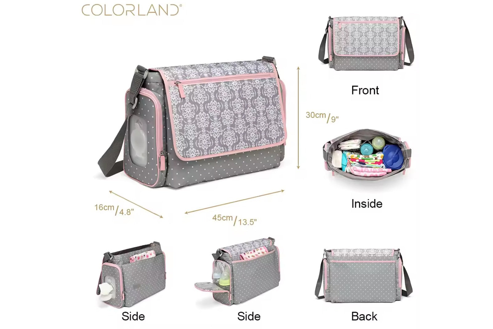 COLORLAND SHOULDER CARRY FUNCTIONAL MOTHER BAG - 32089