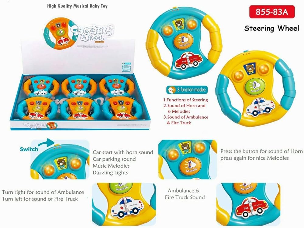 BABY MULTIFUNCTIONAL MUSICAL STEERING WHEEL