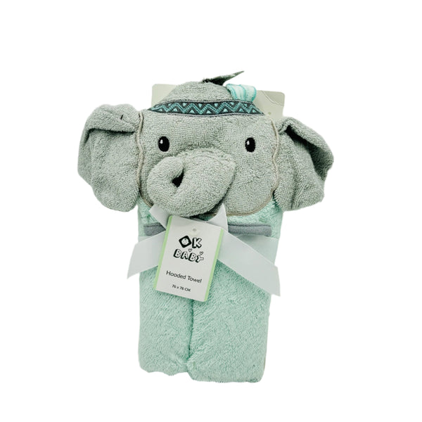 BABY ELEPHANT HOODED BATH TOWEL