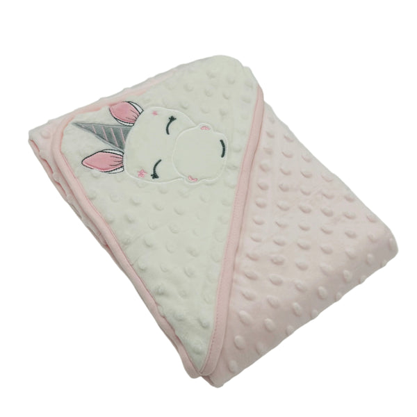 BABY UNICORN DOTTED HOODED BLANKET