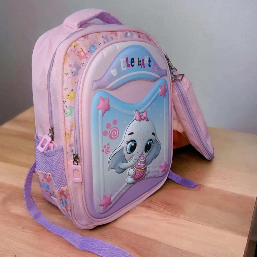 CUTE ELEPHANT SCHOOL BAG W POUCH