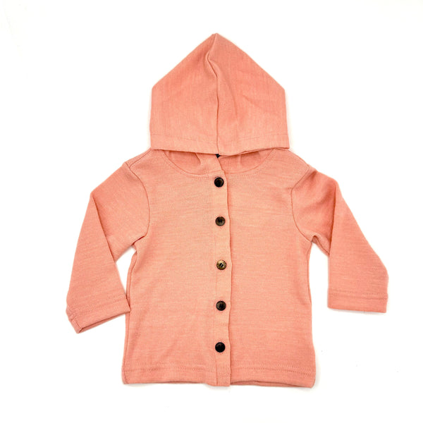 BABY COZY BUTTON DOWN SWEATER W HOOD