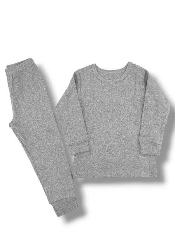 KIDS COZY THERMAL SUIT GREY