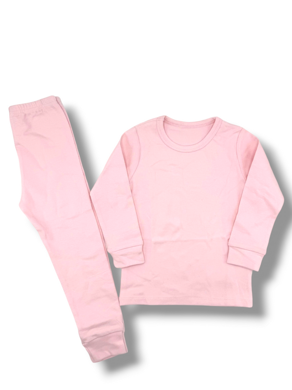 KIDS COZY THERMAL SUIT PINK