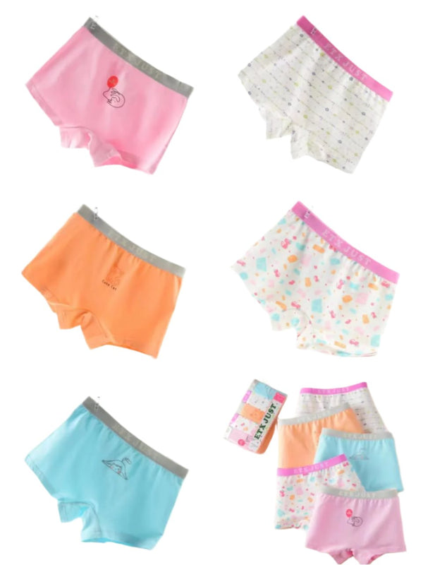 GIRL BOXERS MULTI-COLOURED PACK 5