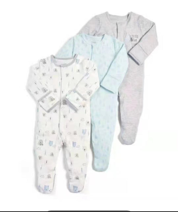 M&P BABY SOFT COZY ROMPERS PACK 3