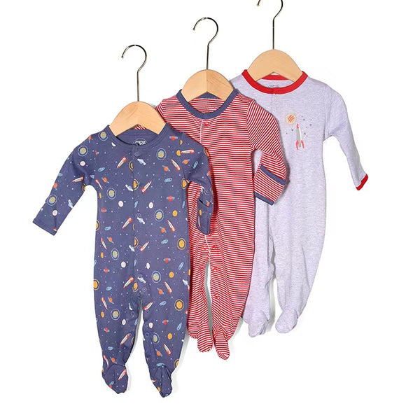 M&P BABY SOFT COZY ROMPERS PACK 3