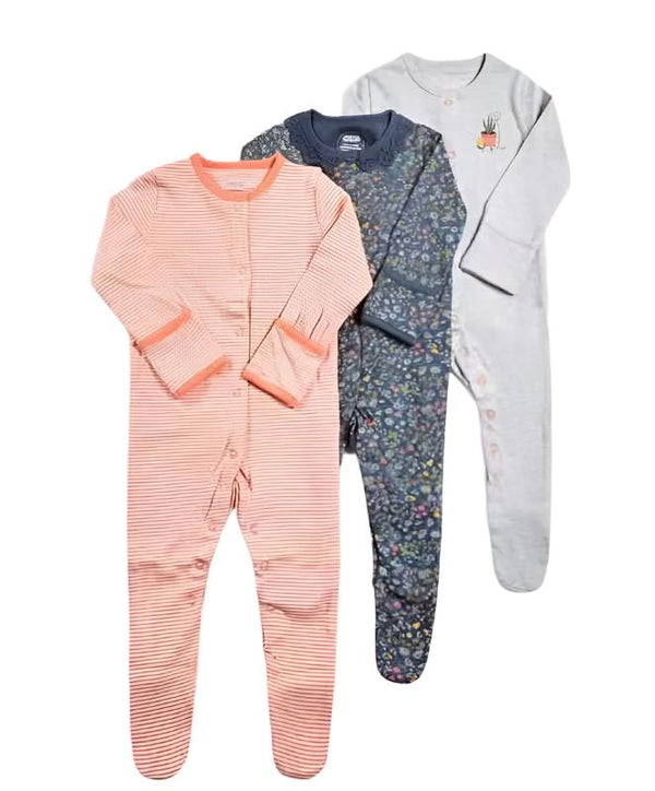 M&P BABY SOFT COZY ROMPERS PACK 3