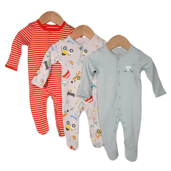 M&P BABY SOFT COZY ROMPERS PACK 3