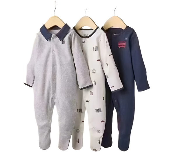 M&P BABY SOFT COZY ROMPERS PACK 3