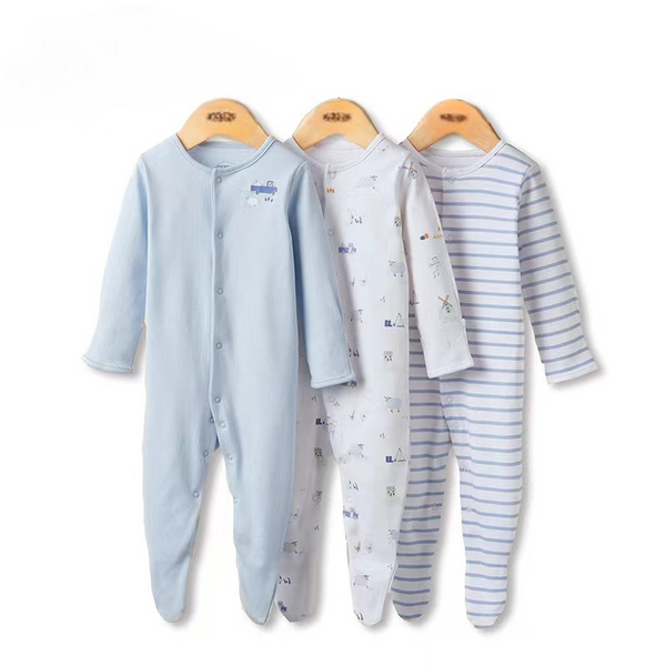 M&P BABY SOFT COZY ROMPERS PACK 3