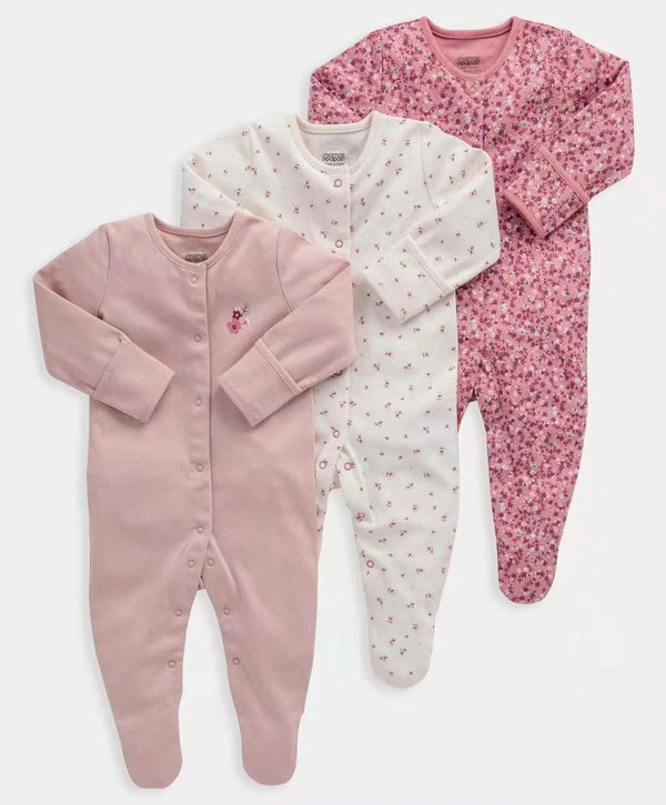 M&P BABY SOFT COZY ROMPERS PACK 3