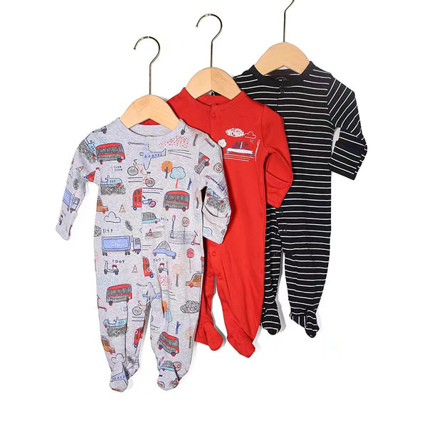 M&P BABY SOFT COZY ROMPERS PACK 3