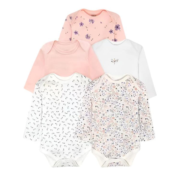 M&P BABY LONG SLEEVES COMFY BODYSUITS PACK 5