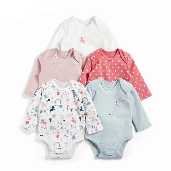 M&P BABY LONG SLEEVES COMFY BODYSUITS PACK 5