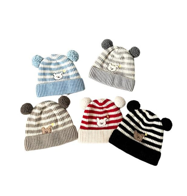 BABY CUTE STRIPED WINTER  CAPS