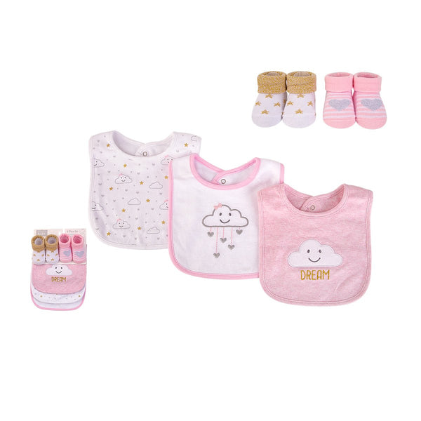 BABY BIBS & SOCKS 5 PCS SET