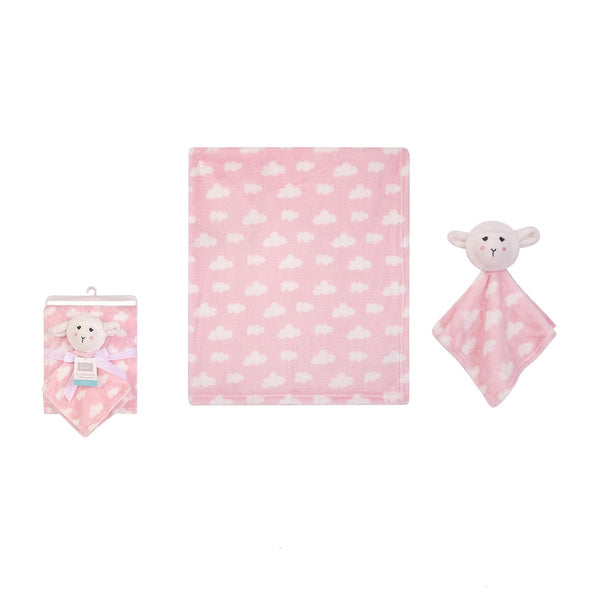 BABY SOFT FLEECE BLANKET W SECURITY BLANKET