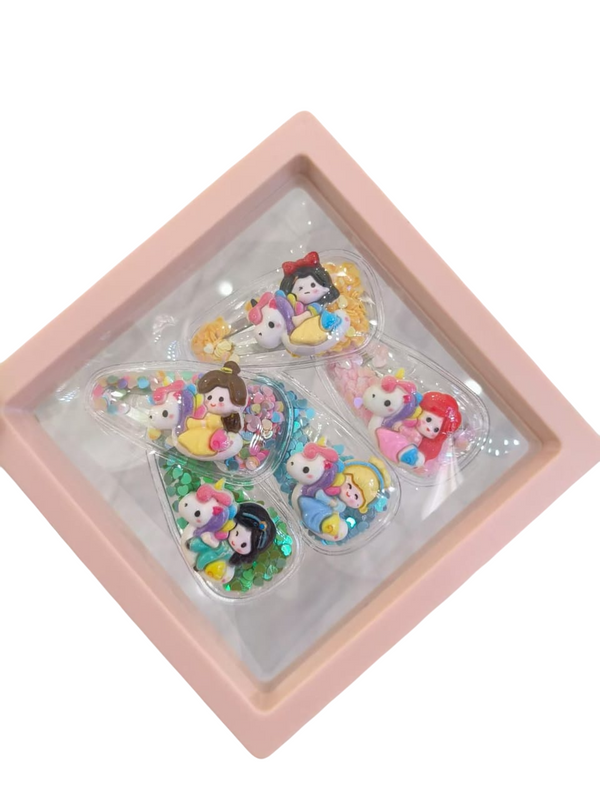 GIRL HAIR CLIPS SET 5 PCS DISNEY