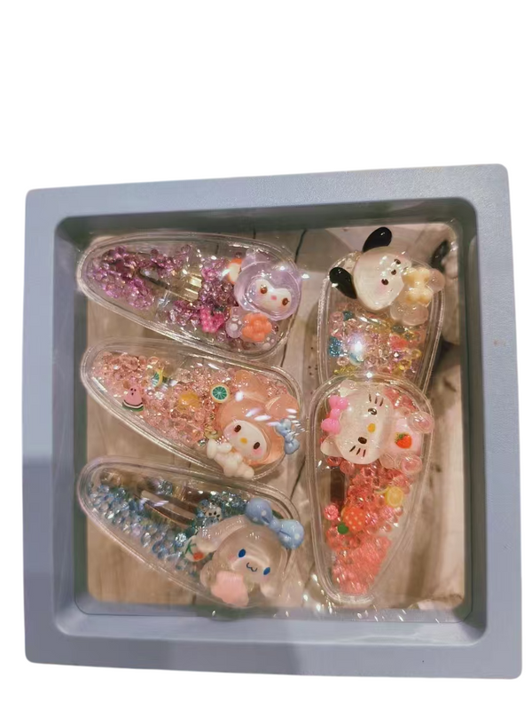 GIRL HAIR CLIPS SET 5 PCS ANIMALS