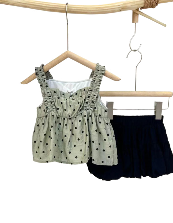 GIRL STYLISH DOTTED 2 PCS SUIT