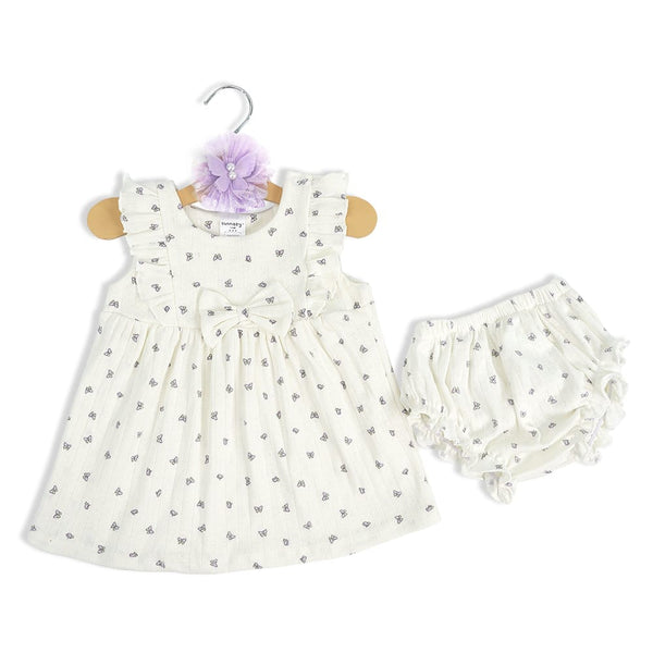 BABY GIRL FLORAL FROCK SET 2 PCS