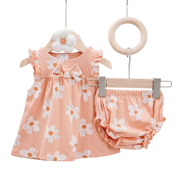 BABY GIRL FLORAL FROCK SET 2 PCS