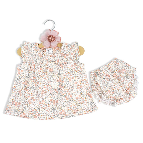 BABY GIRL FLORAL FROCK SET 2 PCS