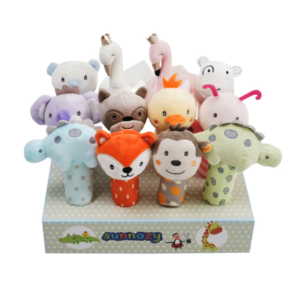 BABY SOFT ANIMAL HAND RATTLES