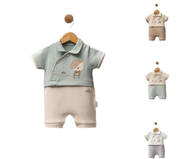 BABY BOY ONESIES TEXTURED BEAR