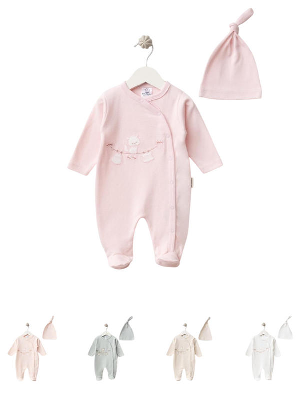 BABY GIRL COMFY ROMPER W CAP