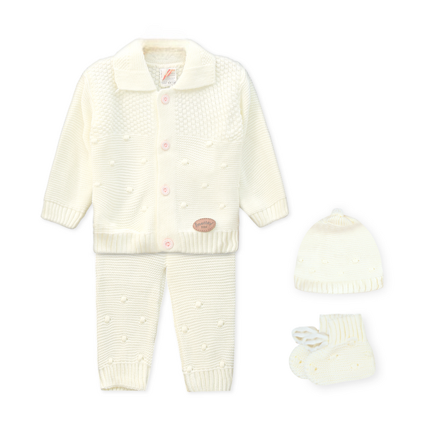 BABY COZY WOOLEN SUIT 4 PCS KNITTED TEXTURED