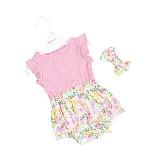 BABY COMFY FLORAL BODYSUIT W HEADBAND