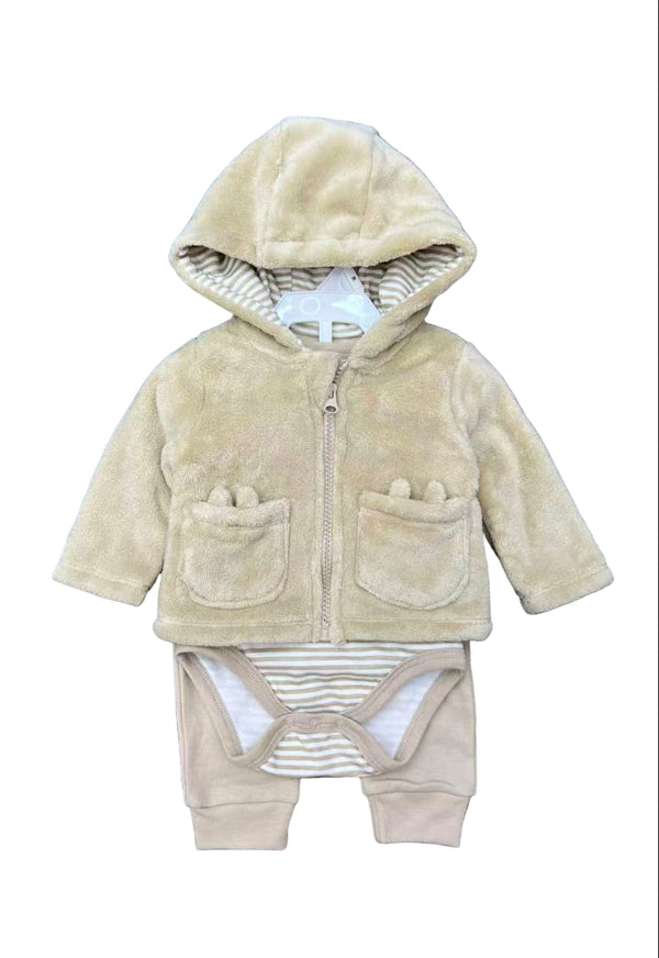 BABY WARM HOODIE AND BODYSUIT SET