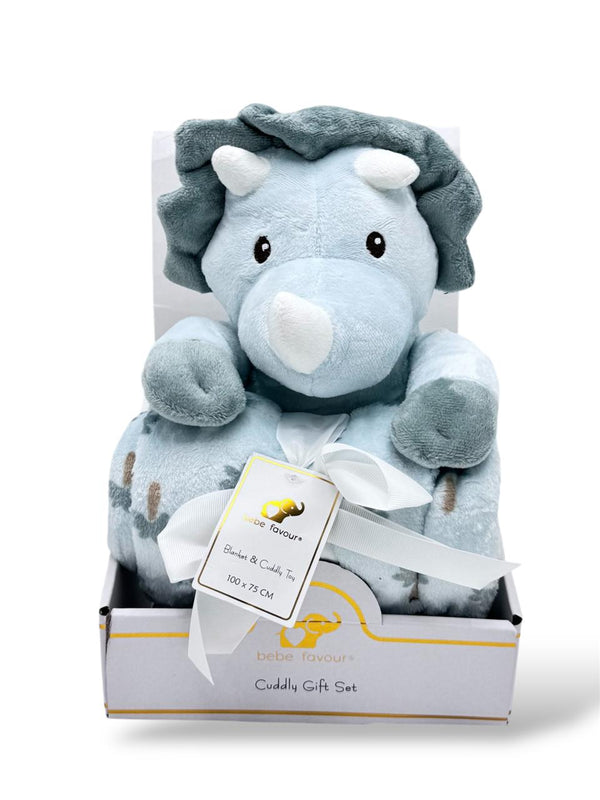 BABY SOFT DINO BLANKET SET
